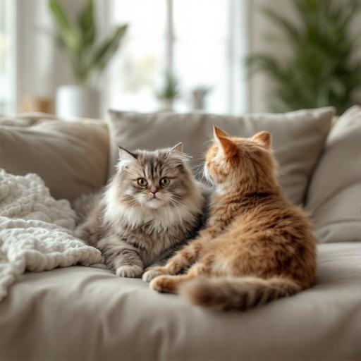 chaton dans un salon, illustration de la cohabitation féline